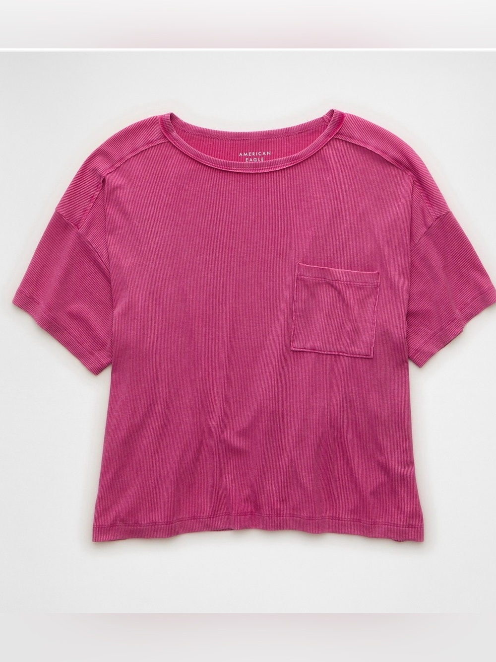 American Eagle Plum Pocket Tee